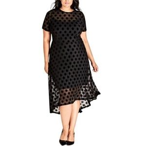 City Chic Flock Dot A-Line Dress NWT Sz 16W